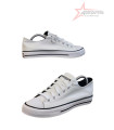 Converse Leather Shoes Low Top - White Black Stripes