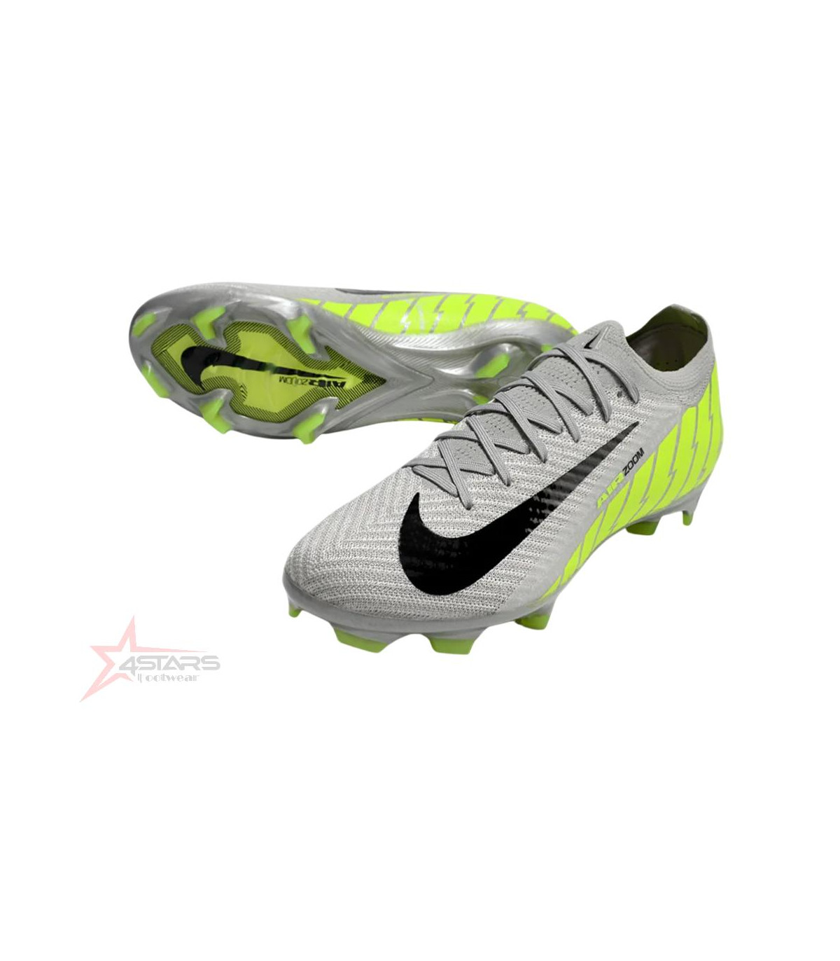 Nike Air Zoom Mercurial Vapor 16 Elite FG Soccer Cleats - Grey/Black/Green