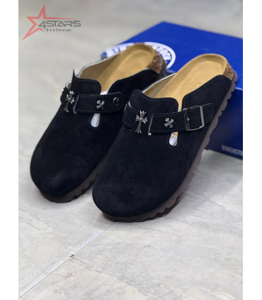 Generic Chrome Hearts x Birkenstock Suede Clogs