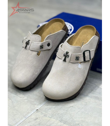 Generic Chrome Hearts x Birkenstock Suede Clogs