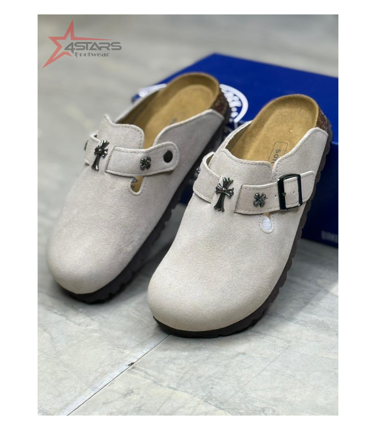 Generic Chrome Hearts x Birkenstock Suede Clogs