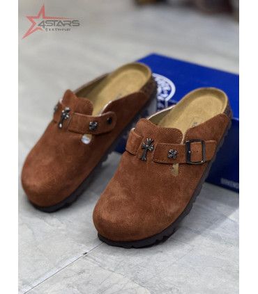 Generic Chrome Hearts x Birkenstock Suede Clogs