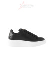 Alexander McQueen Leather Oversized Sneaker - Black/White