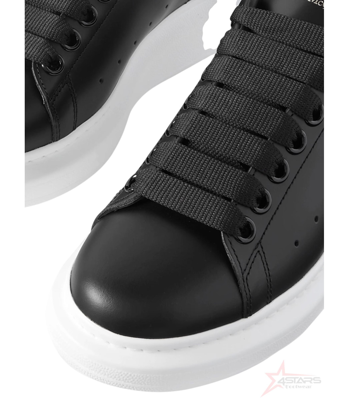 Alexander McQueen Leather Oversized Sneaker - Black/White
