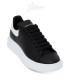 Alexander McQueen Leather Oversized Sneaker - Black-White/White Sole