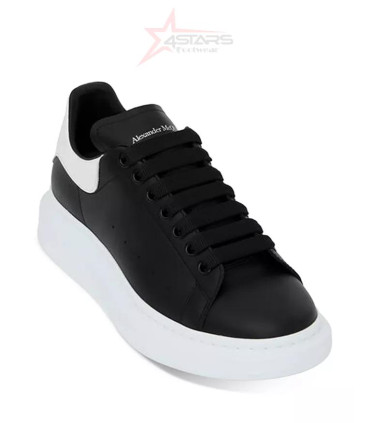 Alexander McQueen Leather Oversized Sneaker - Black-White/White Sole