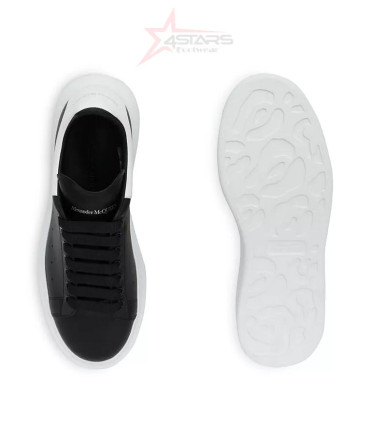 Alexander McQueen Leather Oversized Sneaker - Black-White/White Sole