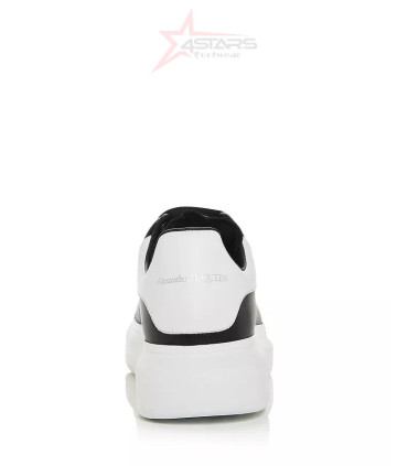 Alexander McQueen Leather Oversized Sneaker - Black-White/White Sole