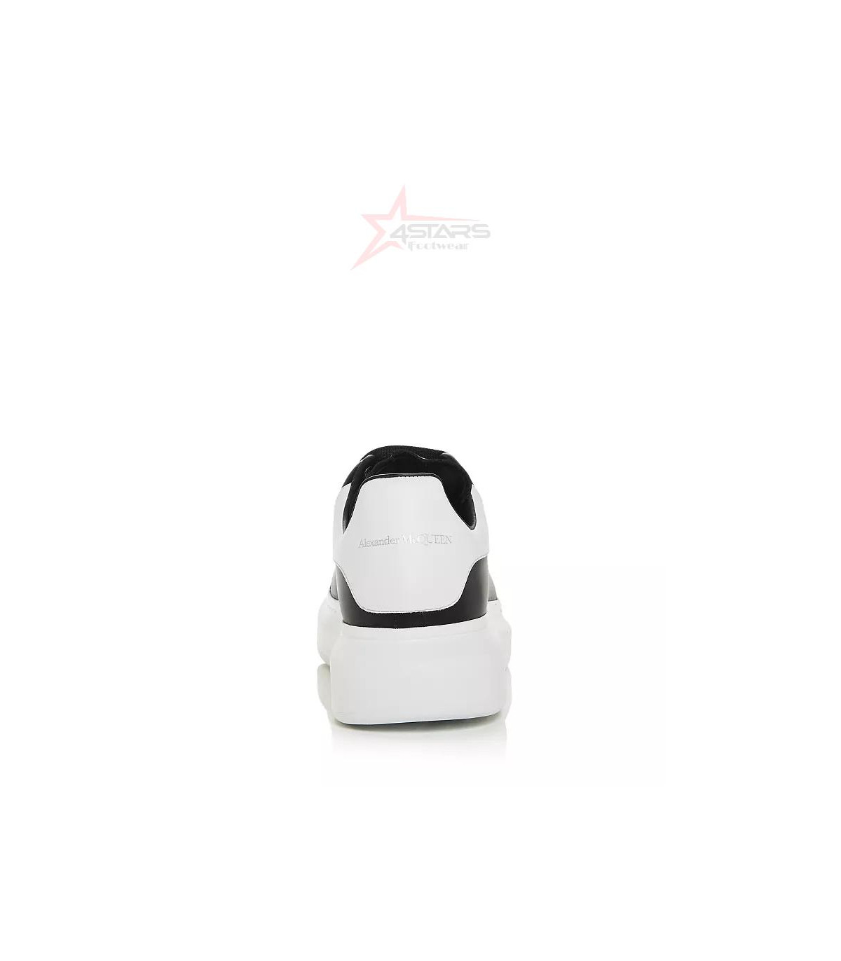 Alexander McQueen Leather Oversized Sneaker - Black-White/White Sole
