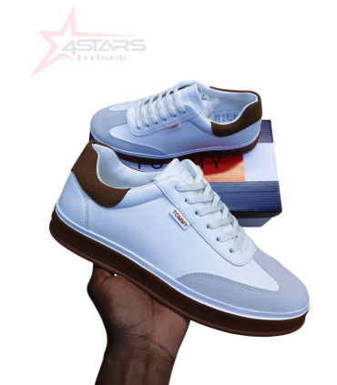 Tommy Hilfiger Leather Casuals - White/Gum Sole