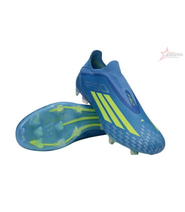Adidas F50 Elite Laceless FG Firm Ground Football Cleats - Blue/Vibrant Blue/Electric Yellow