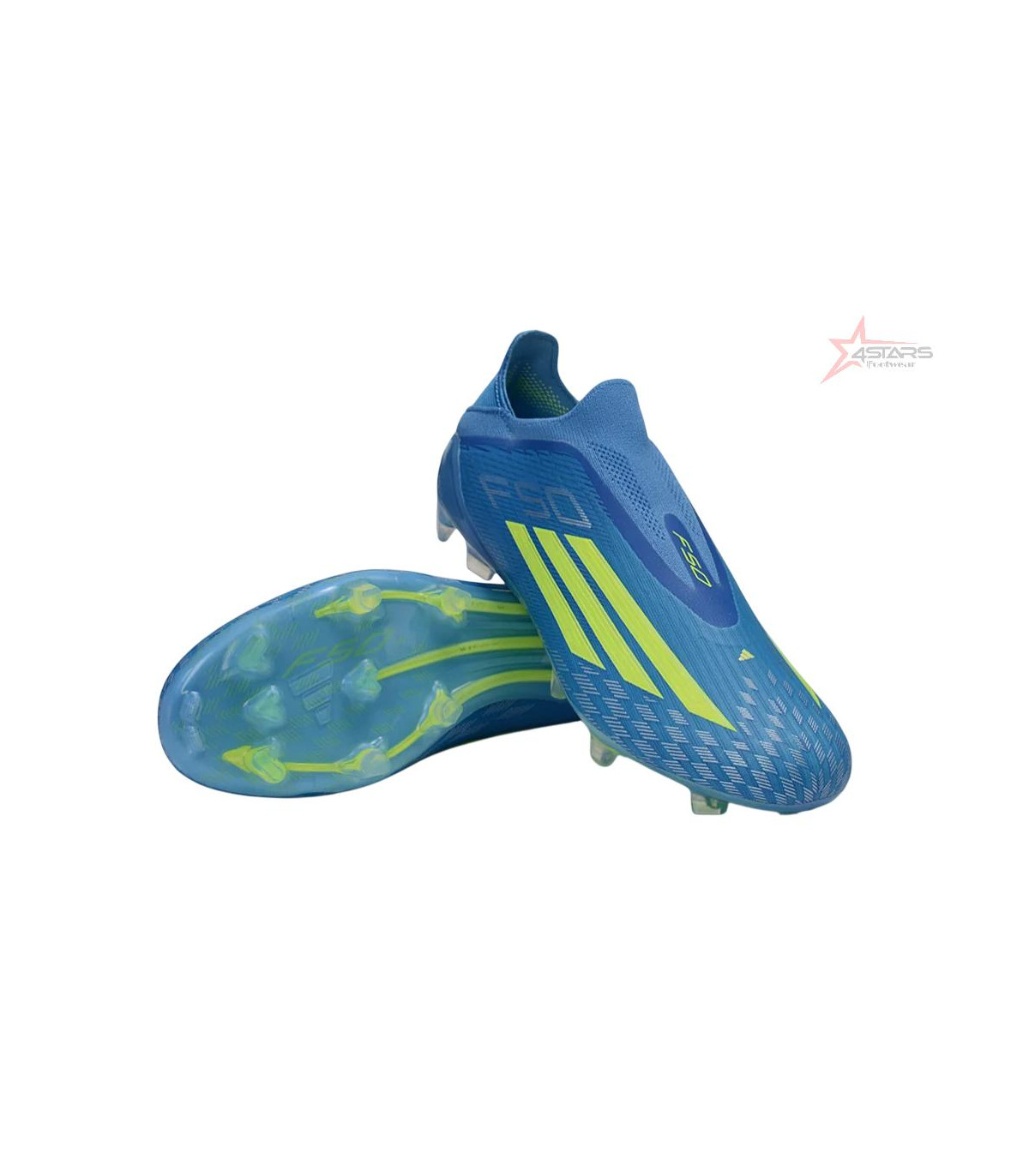 Adidas F50 Elite Laceless FG Firm Ground Football Cleats - Blue/Vibrant Blue/Electric Yellow