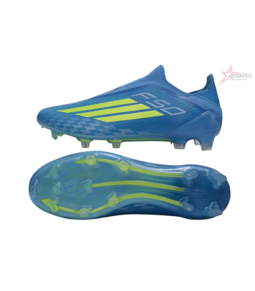 Adidas F50 Elite Laceless FG Firm Ground Football Cleats - Blue/Vibrant Blue/Electric Yellow