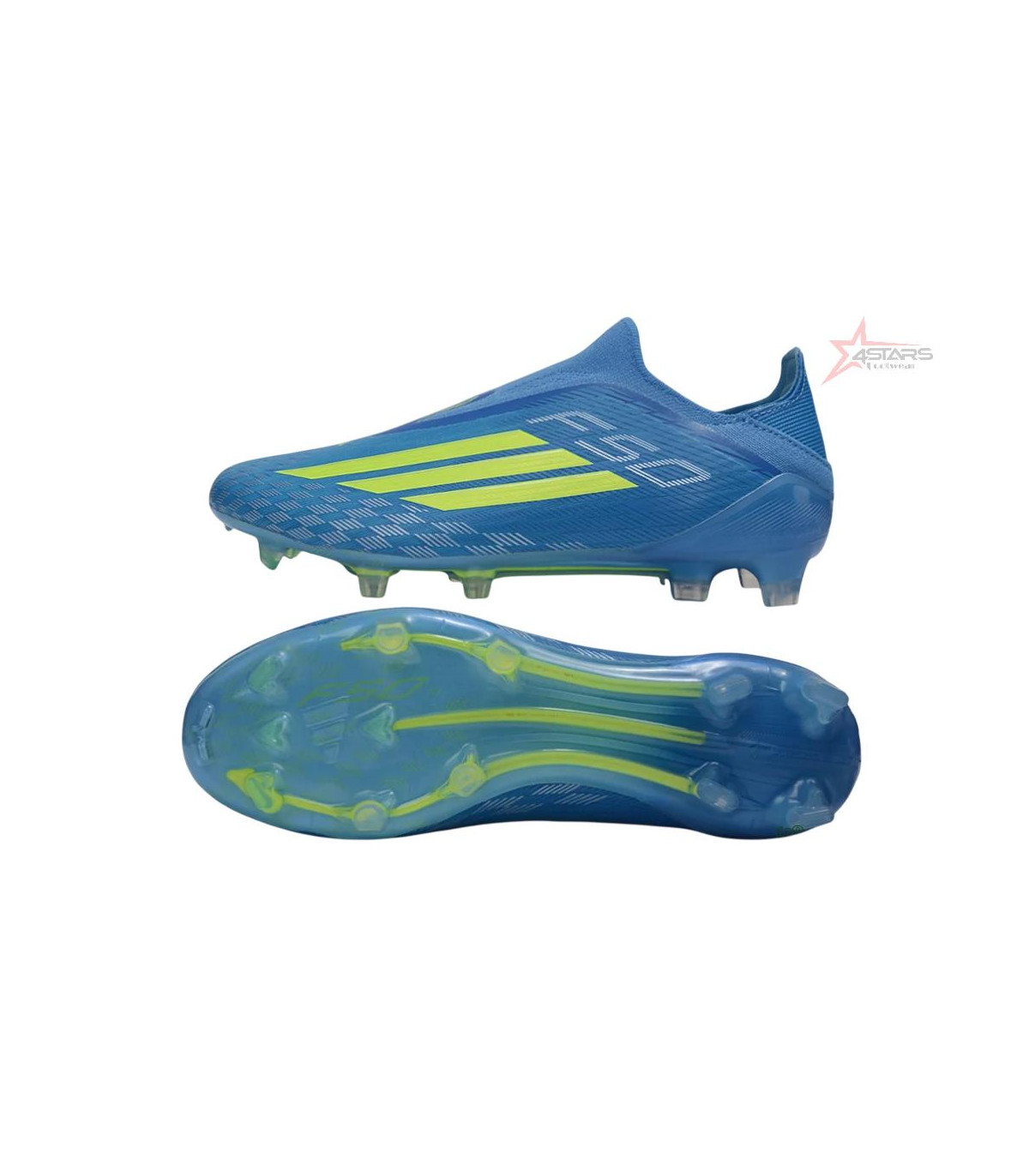 Adidas F50 Elite Laceless FG Firm Ground Football Cleats - Blue/Vibrant Blue/Electric Yellow