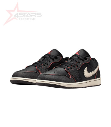 Nike Air Jordan 1 SE Low Black Denim Men's Sneakers