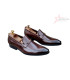 SM Slip On Genuine Leather Official Shoes - Coffee