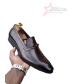 SM Slip On Genuine Leather Official Shoes - Coffee