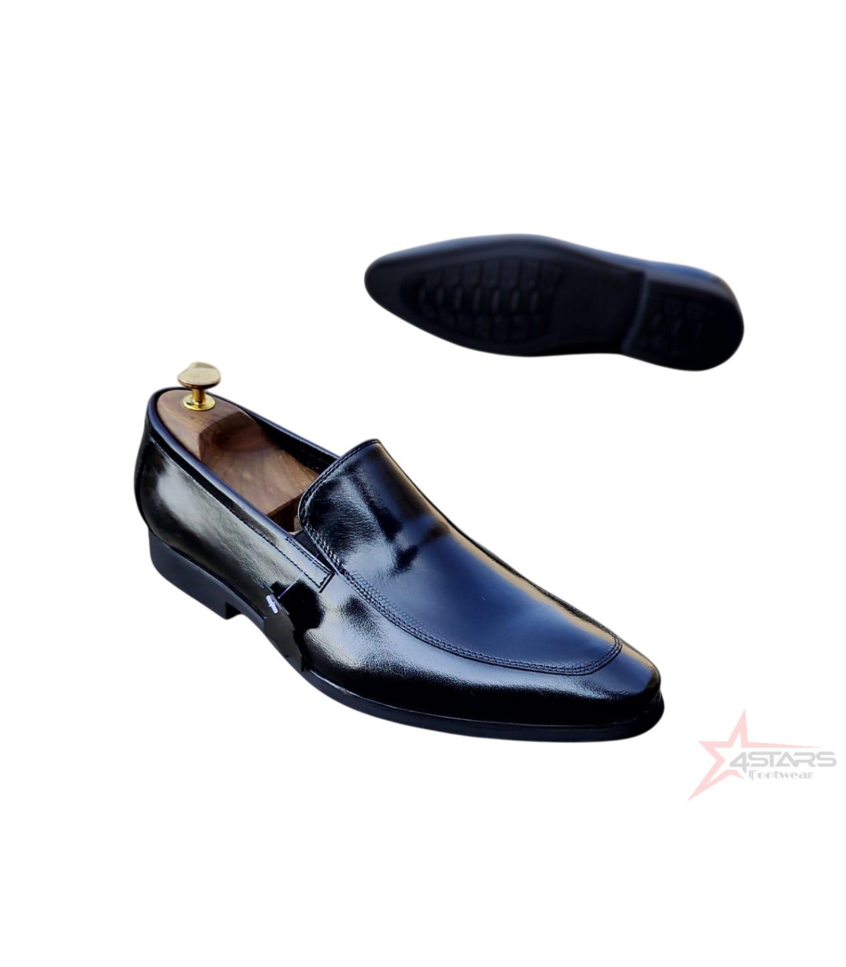 SM Slip On Official Leather Shoes - Black