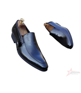 SM Slip On Official Leather Shoes - Black