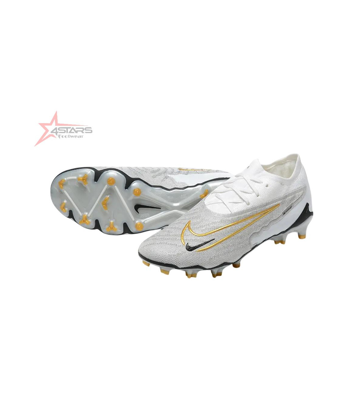 Nike Phantom GX Elite FG Firm Ground Soccer Cleats - Grey/White/Gold