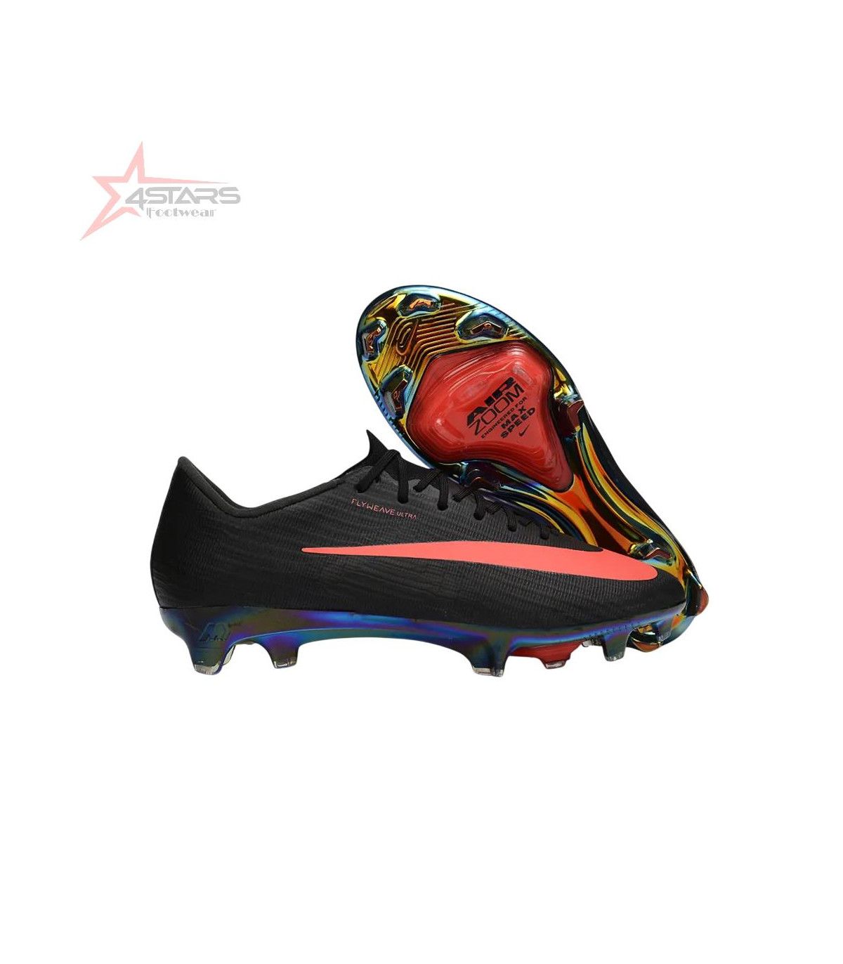Nike Air Zoom Mercurial Superfly 11 FG Firm Ground Soccer Cleats - Black/Neon Coral/Rainbow Reflective
