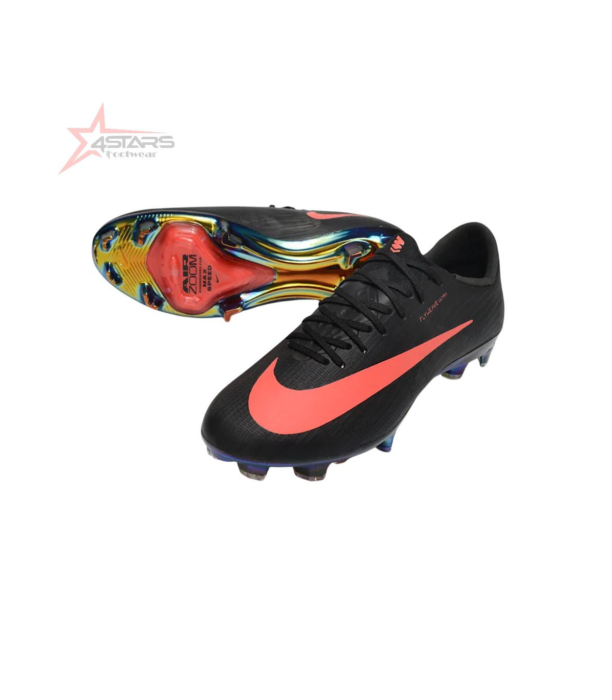 Nike Air Zoom Mercurial Superfly 11 FG Firm Ground Soccer Cleats - Black/Neon Coral/Rainbow Reflective