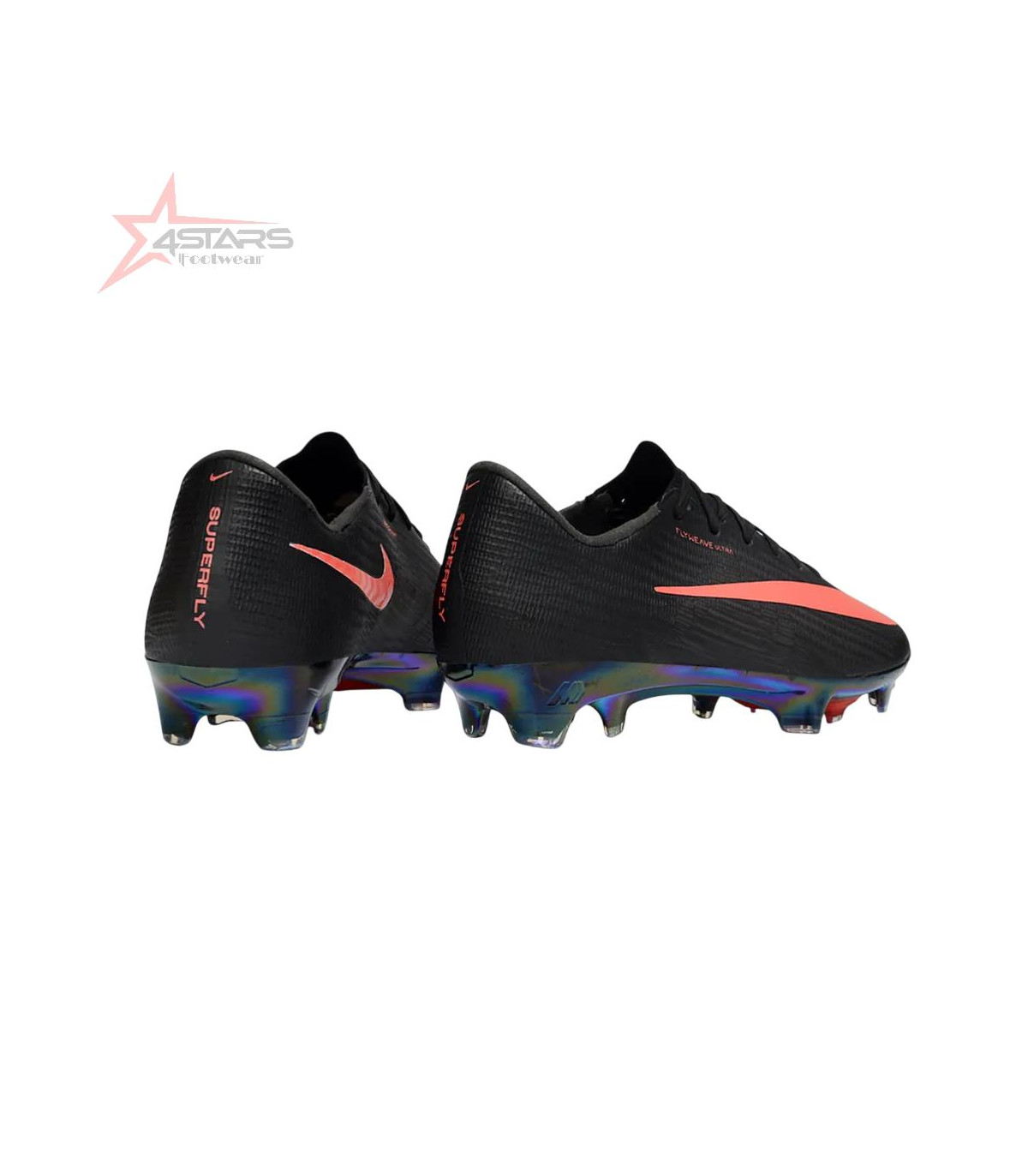 Nike Air Zoom Mercurial Superfly 11 FG Firm Ground Soccer Cleats - Black/Neon Coral/Rainbow Reflective