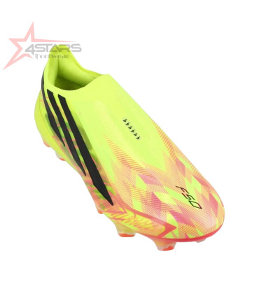 Adidas F50 Hyperfast Elite Laceless FG Too Light - Solar Yellow/Core Black/Solar Turquoise LIMITED EDITION