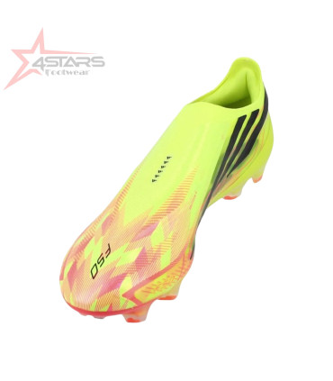 Adidas F50 Hyperfast Elite Laceless FG Too Light - Solar Yellow/Core Black/Solar Turquoise LIMITED EDITION