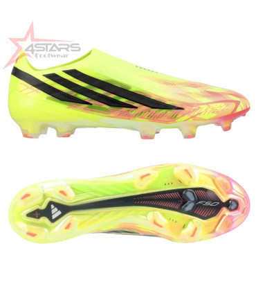 Adidas F50 Hyperfast Elite Laceless FG Too Light - Solar Yellow/Core Black/Solar Turquoise LIMITED EDITION