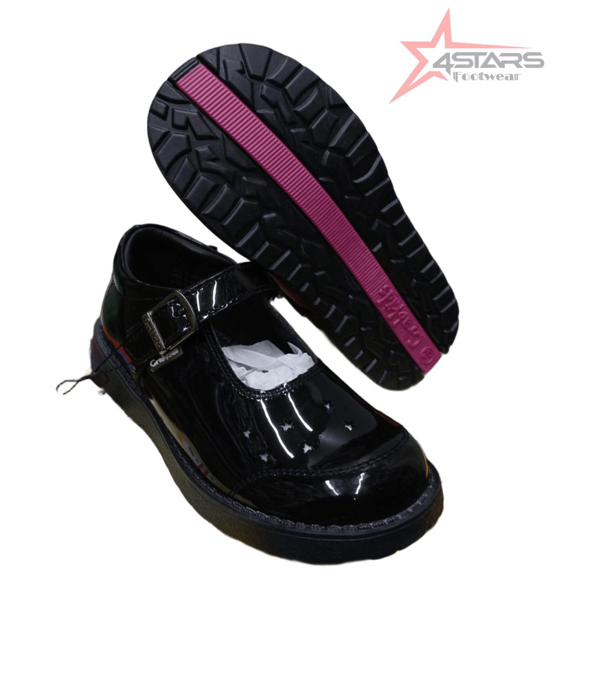 Crabkids Wetlook Girls School Shoes
