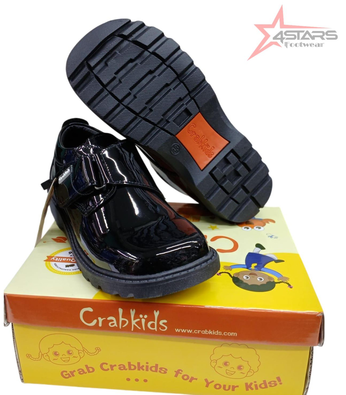 Crabkids Wetlook Boys School Shoes