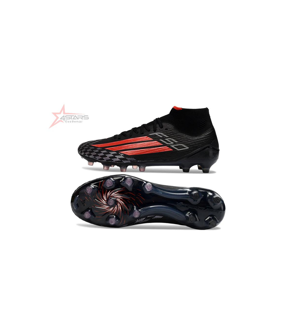Adidas F50 Mid Elite Sparkfusion Football Boots Firm Ground  - Black/Red