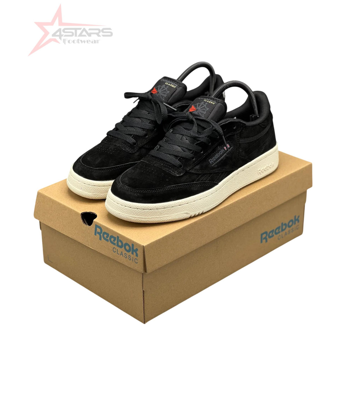 Reebok Club C 85 Vintage Suede Sneakers - Black White
