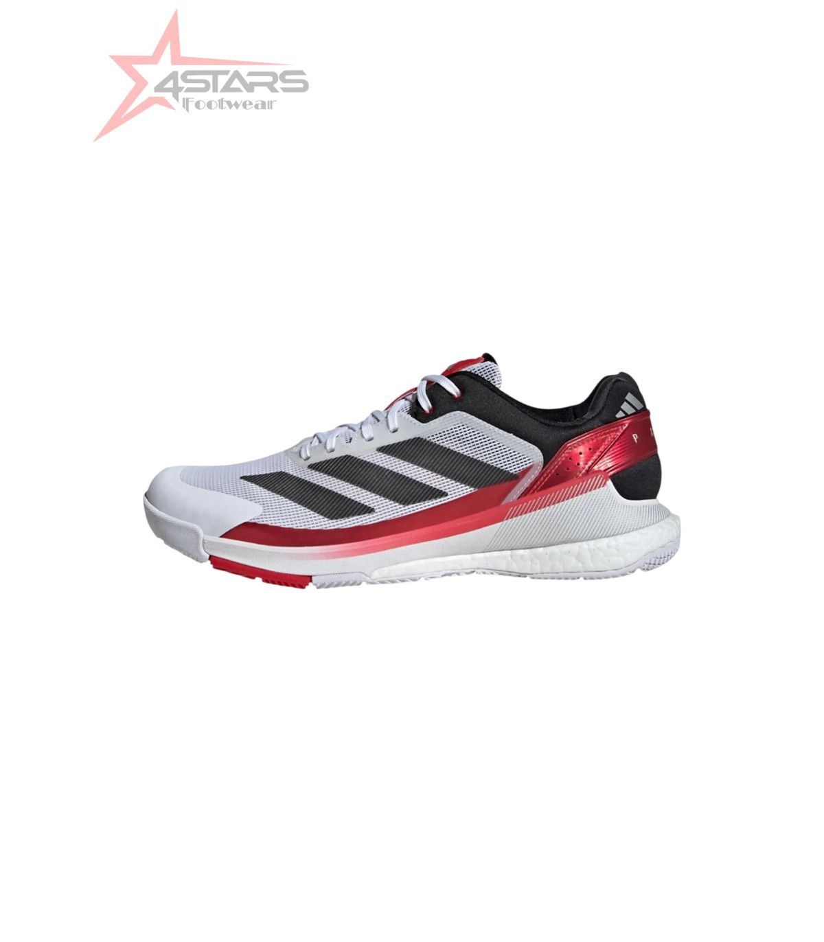 Adidas Crazyquick Boost Padel Shoes - White/Core Black/Lucid Red
