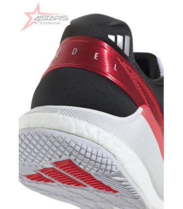 Adidas Crazyquick Boost Padel Shoes - White/Core Black/Lucid Red