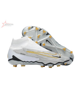 Nike Phantom GX Elite DF FG Firm Ground Soccer Cleats - White/Gold/Black