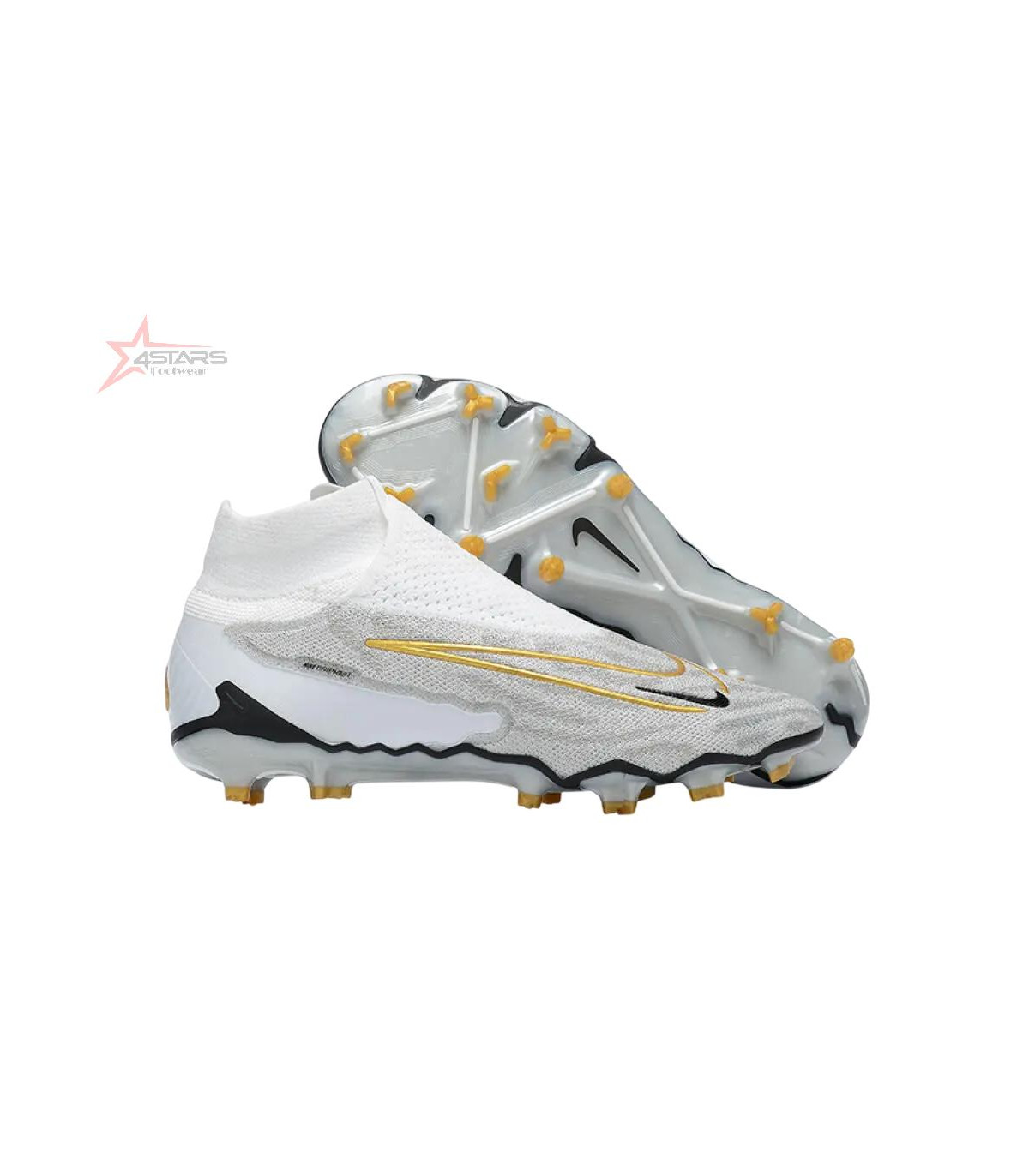 Nike Phantom GX Elite DF FG Firm Ground Soccer Cleats - White/Gold/Black