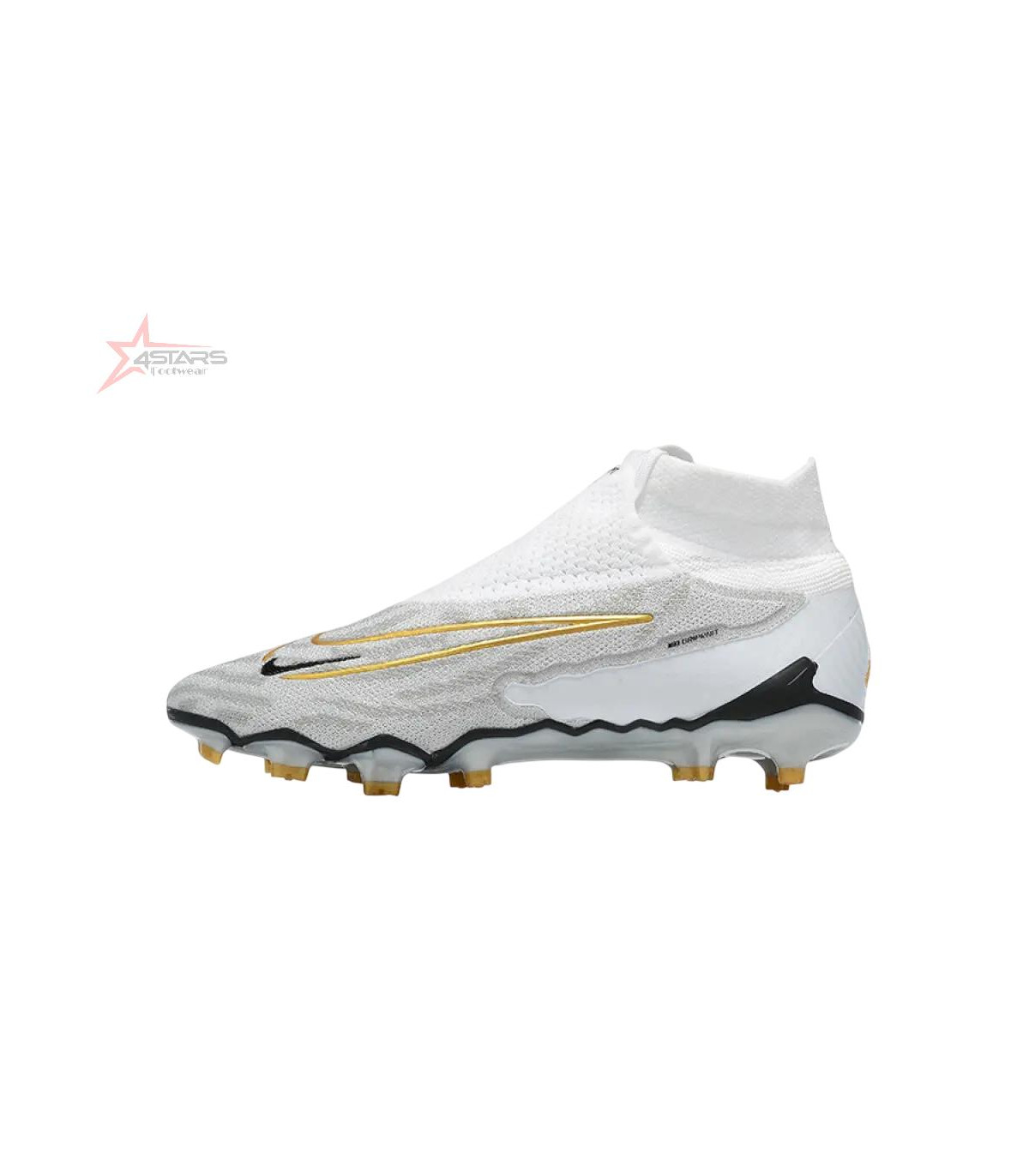 Nike Phantom GX Elite DF FG Firm Ground Soccer Cleats - White/Gold/Black