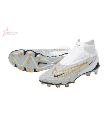 Nike Phantom GX Elite DF FG Firm Ground Soccer Cleats - White/Gold/Black