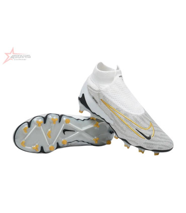 Nike Phantom GX Elite DF FG Firm Ground Soccer Cleats - White/Gold/Black