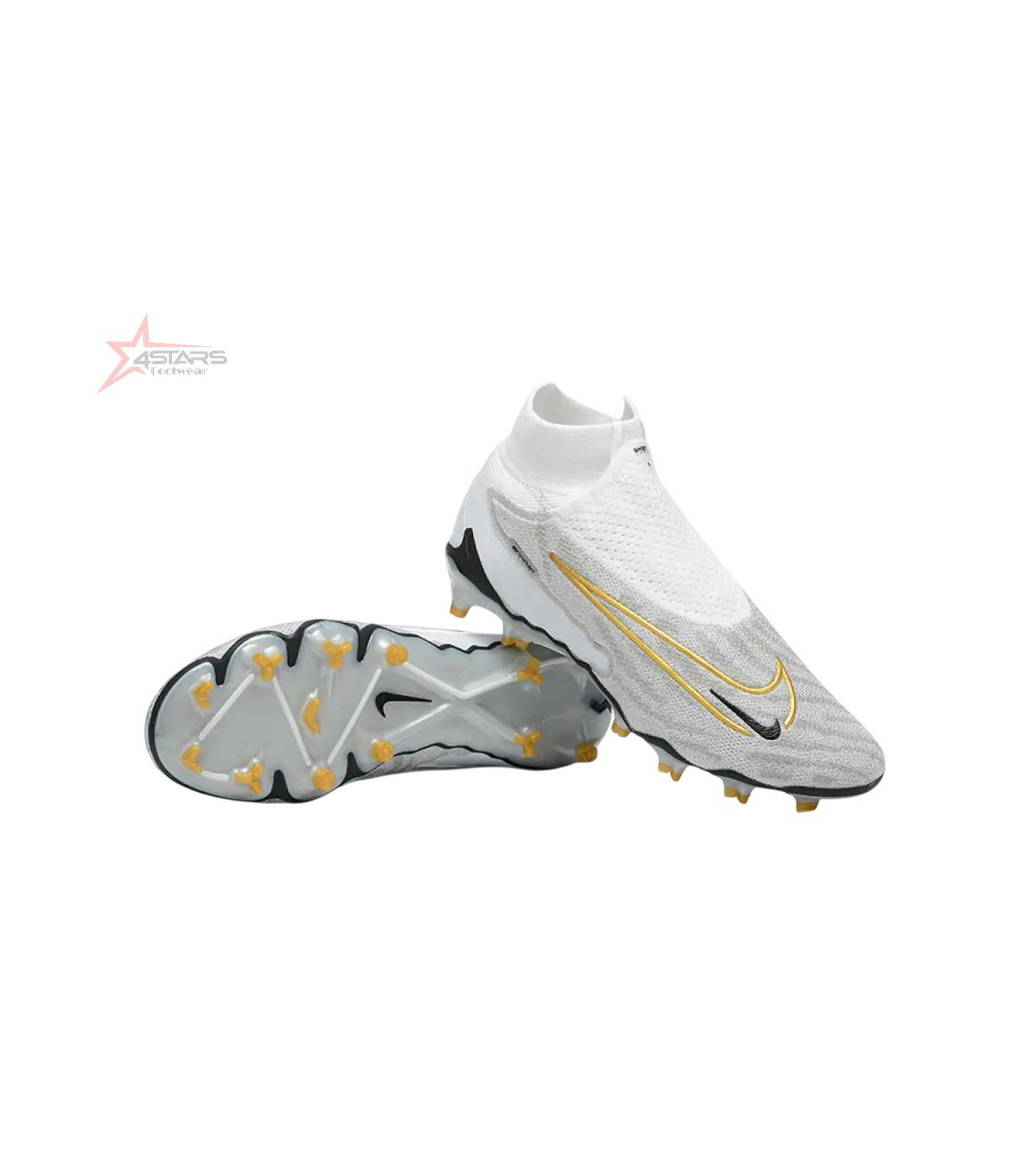 Nike Phantom GX Elite DF FG Firm Ground Soccer Cleats - White/Gold/Black