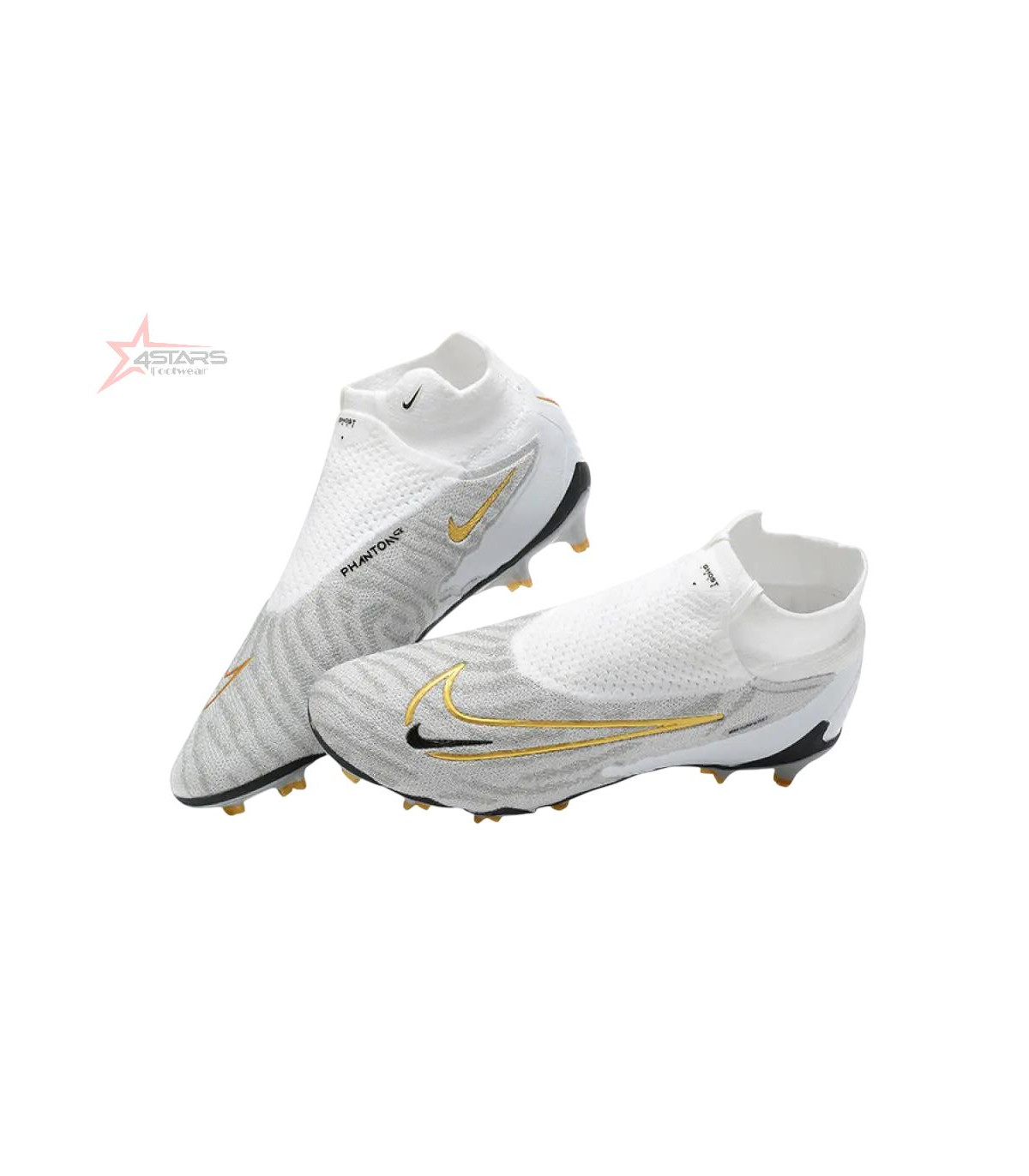 Nike Phantom GX Elite DF FG Firm Ground Soccer Cleats - White/Gold/Black