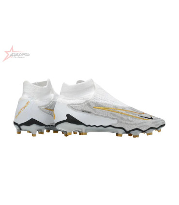 Nike Phantom GX Elite DF FG Firm Ground Soccer Cleats - White/Gold/Black
