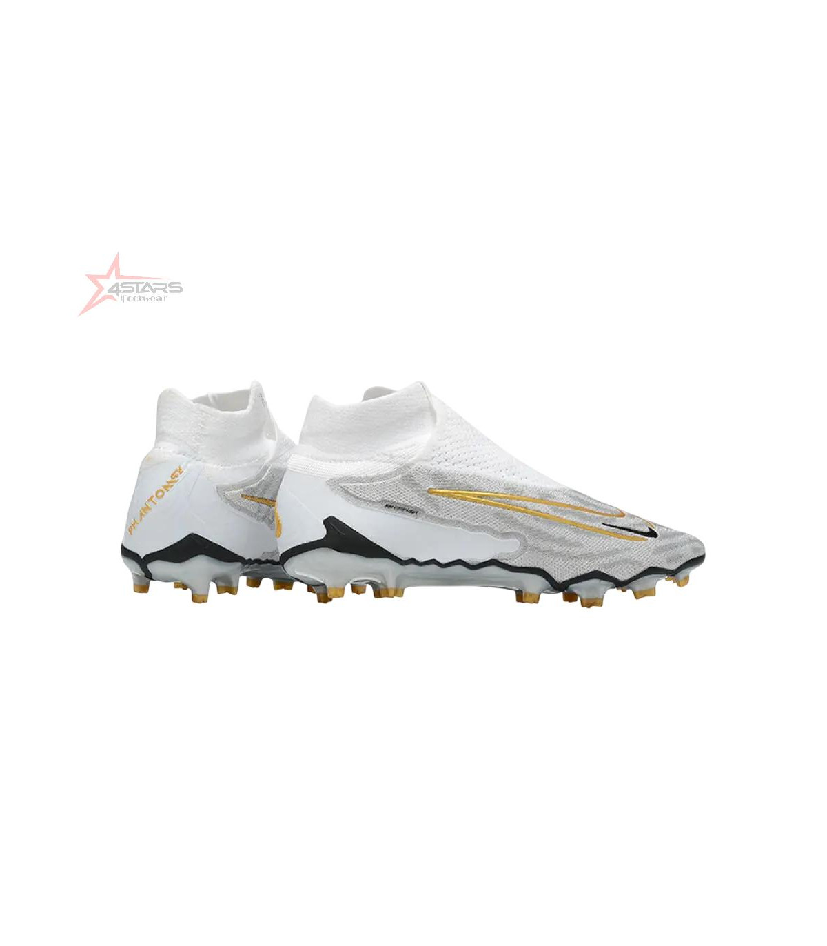 Nike Phantom GX Elite DF FG Firm Ground Soccer Cleats - White/Gold/Black