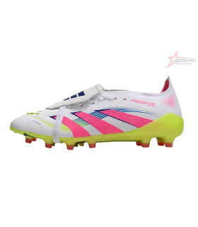 Adidas Predator 25 Elite Foldover Tongue FG Firm Ground Soccer Cleats - White/Pink/Yellow