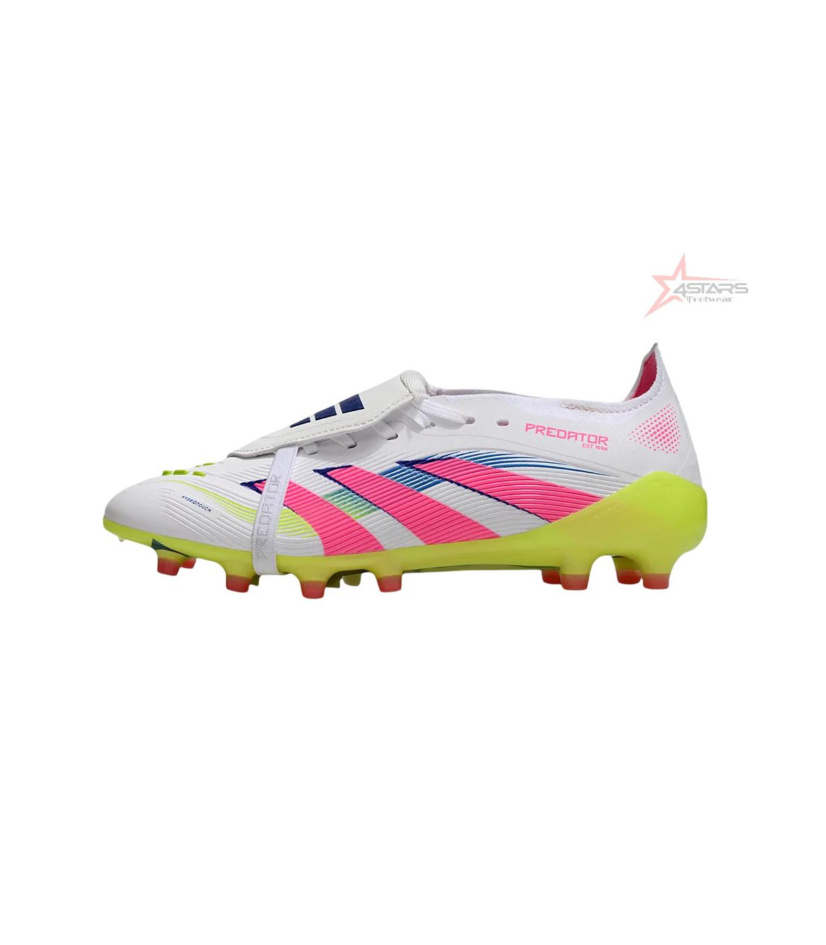 Adidas Predator 25 Elite Foldover Tongue FG Firm Ground Soccer Cleats - White/Pink/Yellow