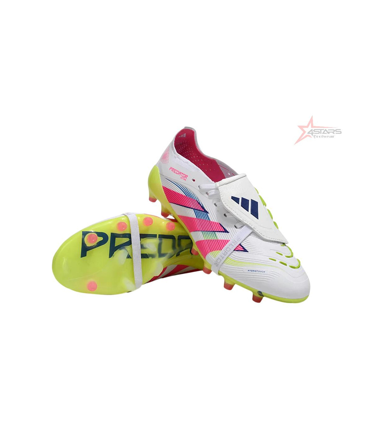 Adidas Predator 25 Elite Foldover Tongue FG Firm Ground Soccer Cleats - White/Pink/Yellow