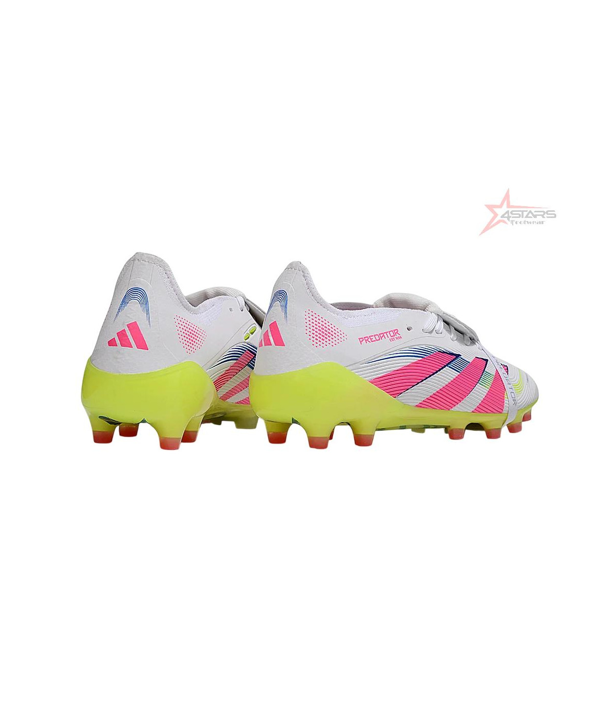 Adidas Predator 25 Elite Foldover Tongue FG Firm Ground Soccer Cleats - White/Pink/Yellow