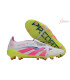 Adidas Predator 25 Elite Foldover Tongue FG Firm Ground Soccer Cleats - White/Pink/Yellow